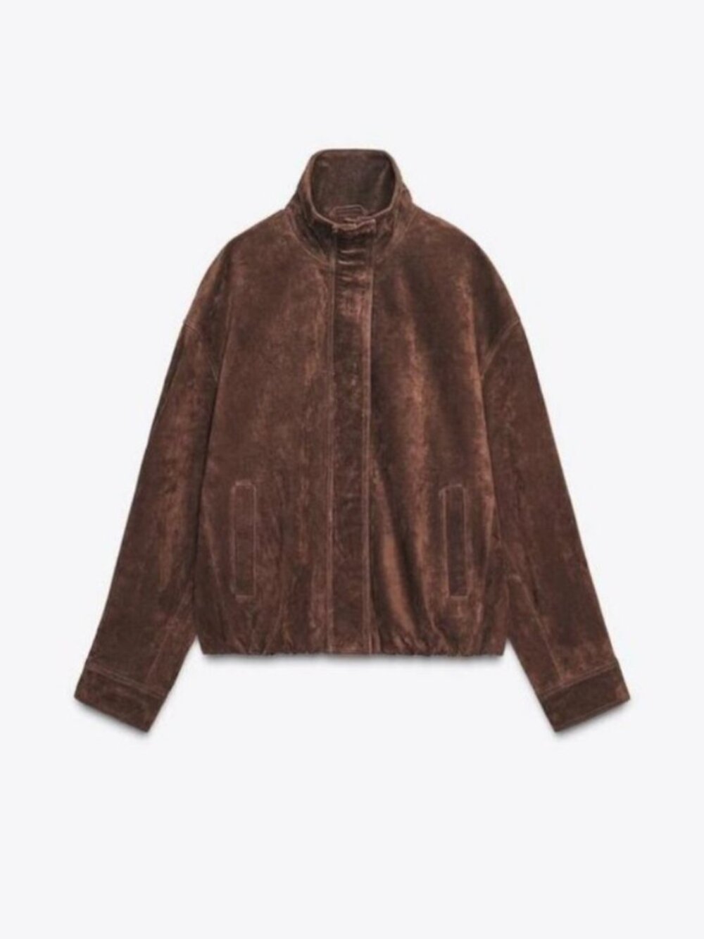 NWT Zara S Dark Brown Suede Leather Jacket - Picture 8 of 16